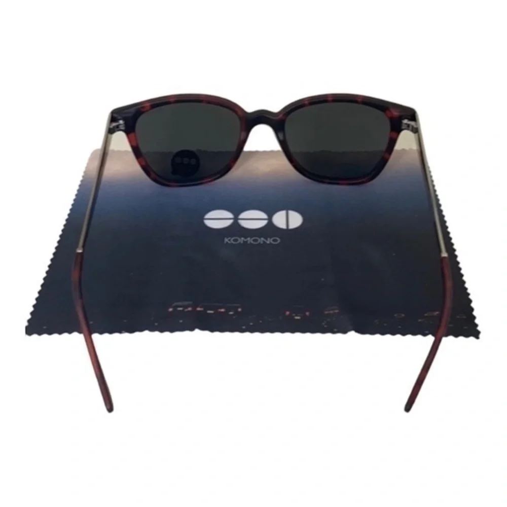 Komono Renee Sunglasses NEW burgundy silver metal arms